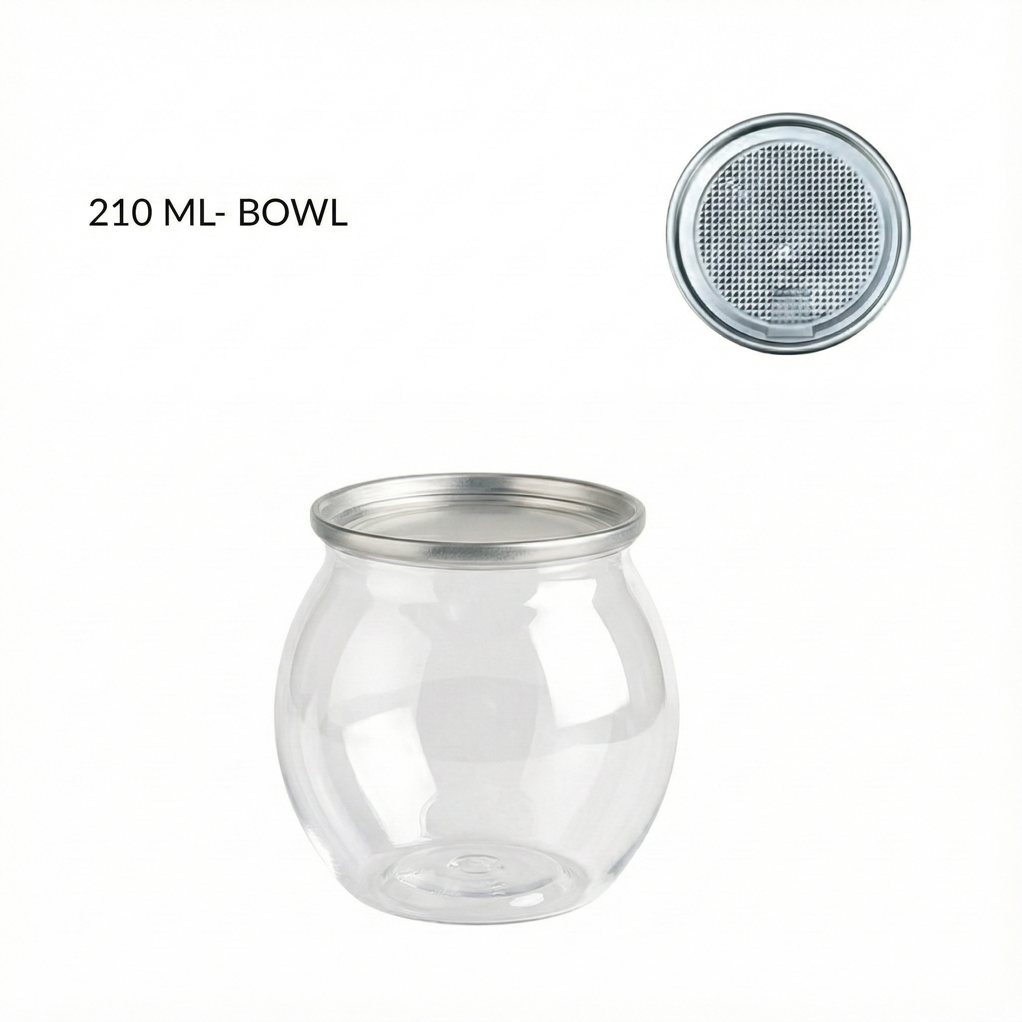 Embalagem PET 210ml bowl com Tampa Metálica - 200 UNIDADES