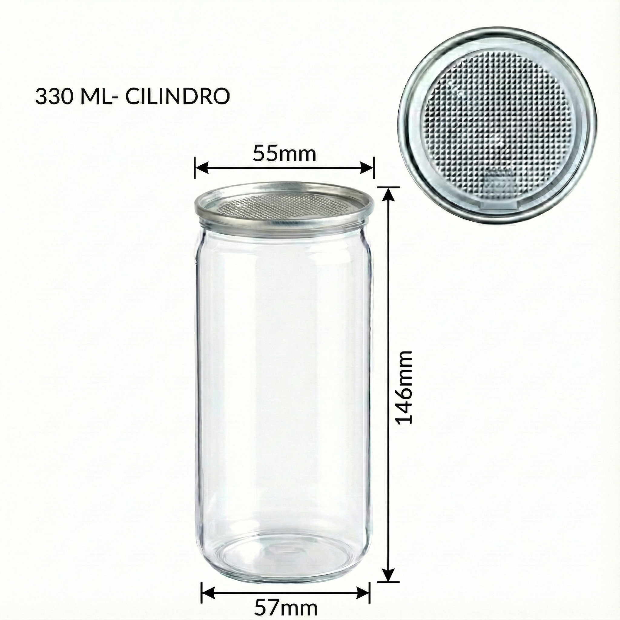 Embalagem PET 330 ml Cilíndrica com Tampa Metálica - 200 unidades