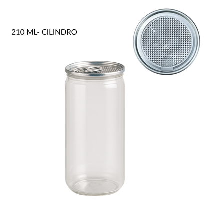 Embalagem PET 210 ml Cilíndrica com Tampa Metálica
