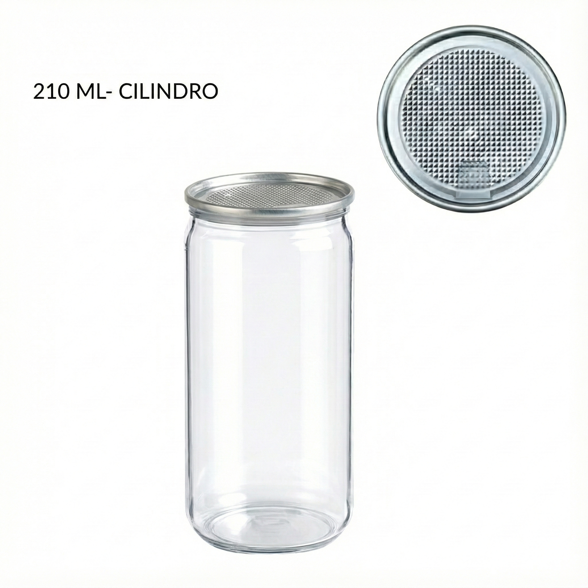 Embalagem PET 210 ml Cilíndrica com Tampa Metálica - 200 unidades