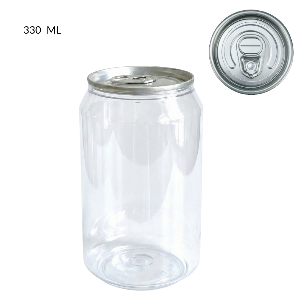 Lata PET 330 ml Tradicional com Tampa para Recravação – kit com 100 unidades